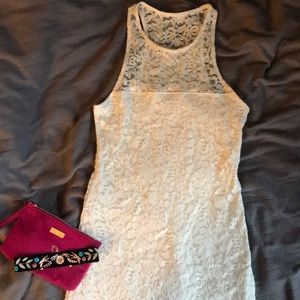 White lace bodycon dress